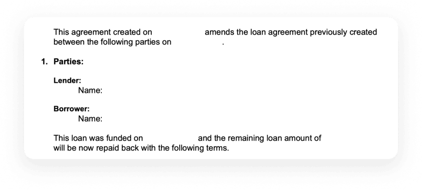 free loan agreement no early repayment penalty