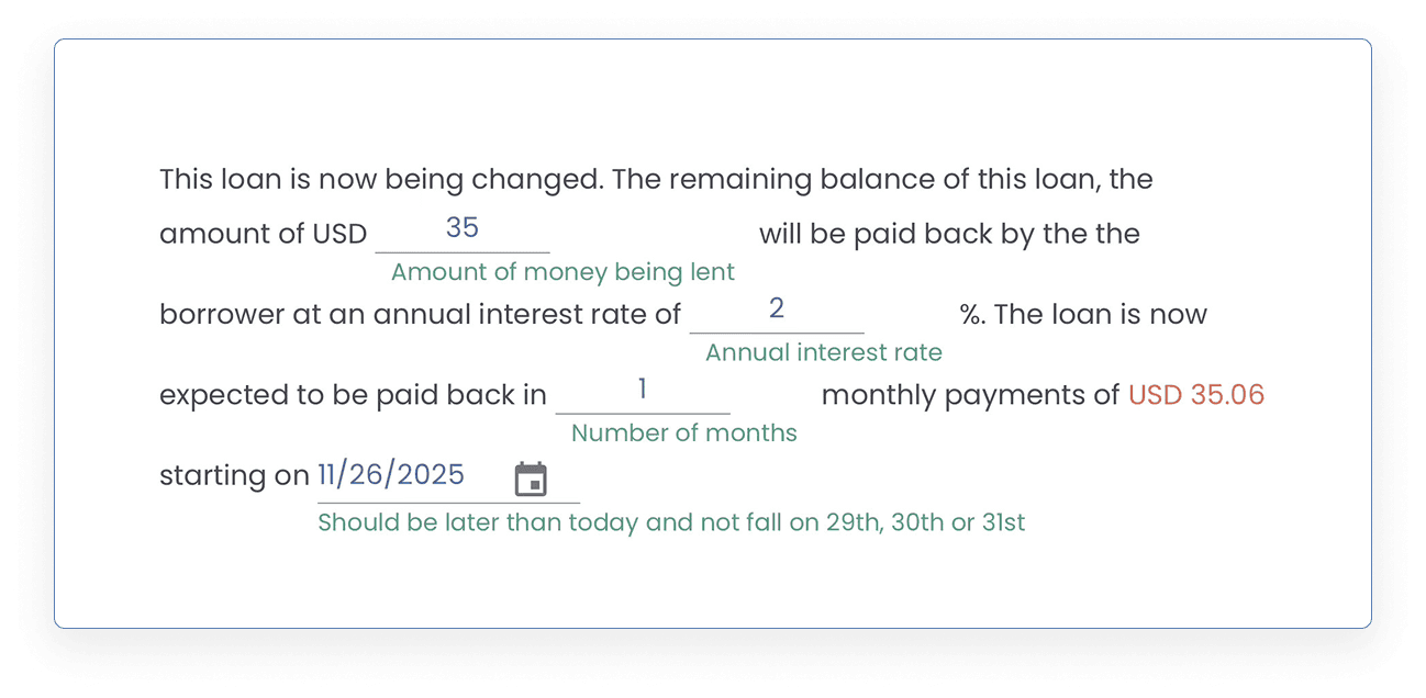 lender initiates change on loan