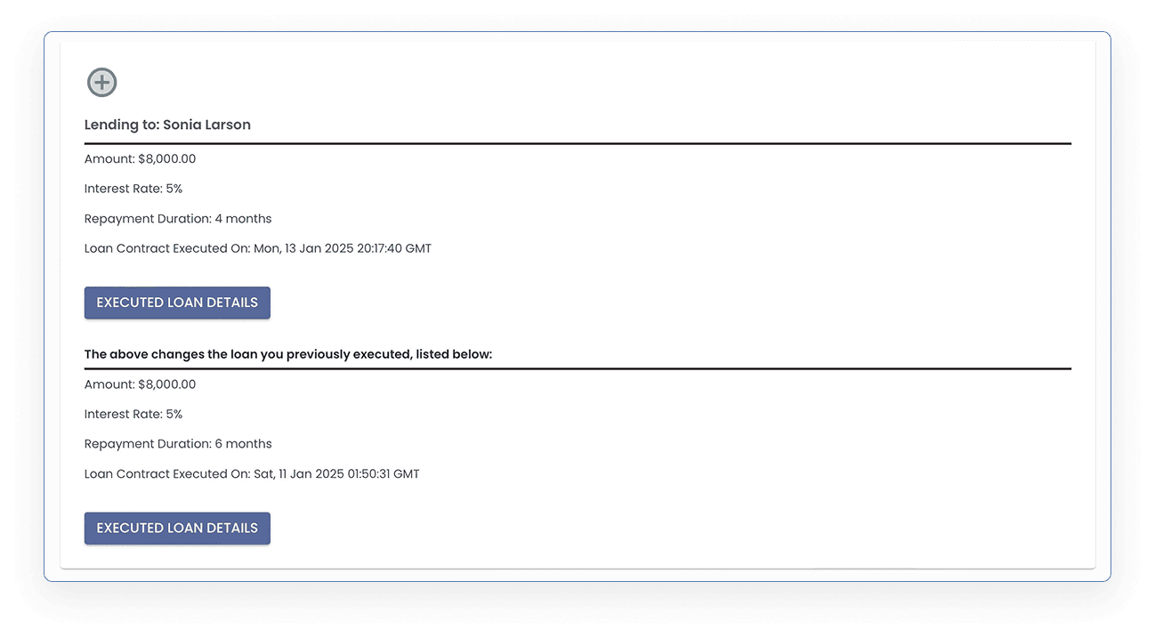 Changed loans get linked on dashboard
